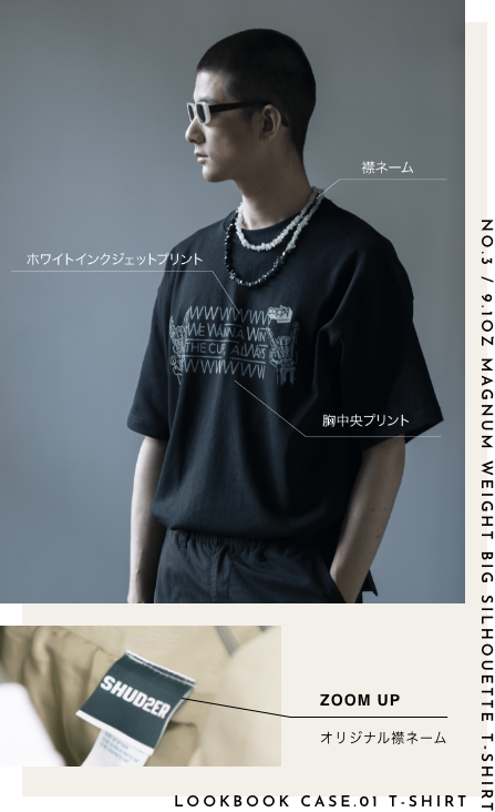 オリジナル襟ネーム / ホワイトインクジェットプリント / 胸中央プリント